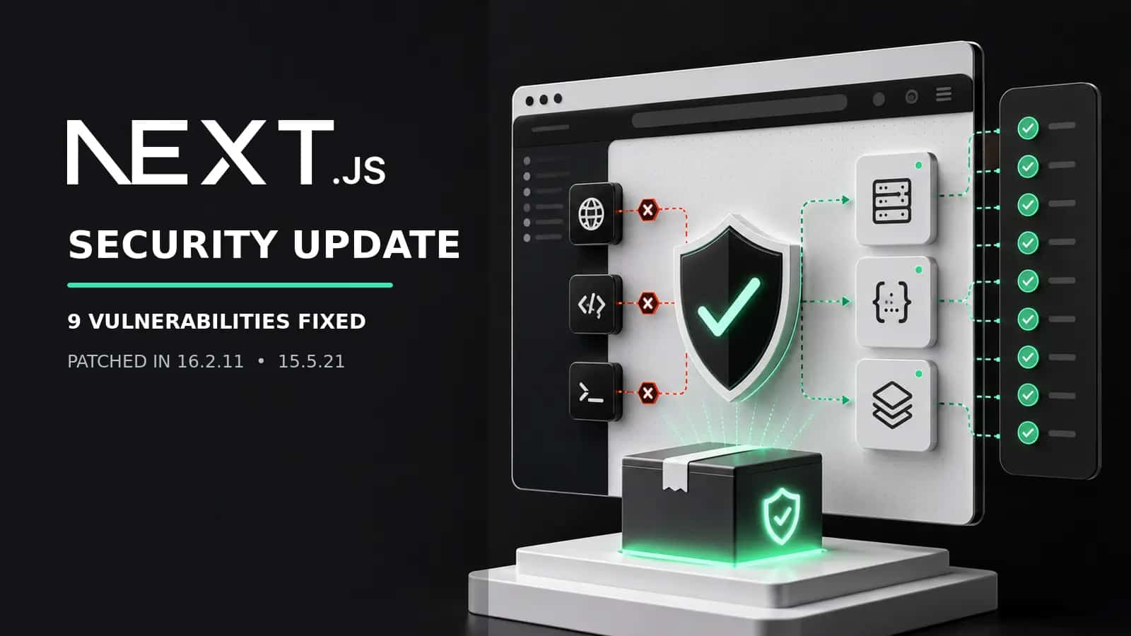 Next.js Fixes 9 Vulnerabilities: Update to 16.2.11 or 15.5.21