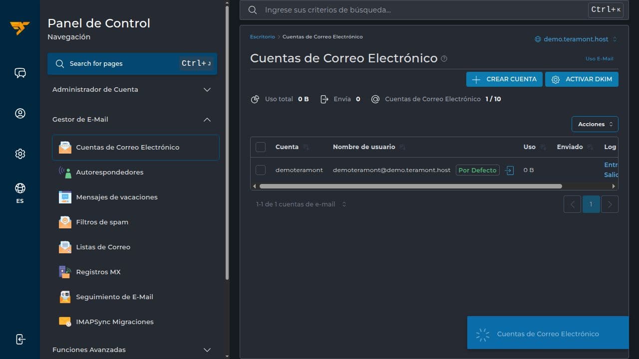 Real email management in DirectAdmin