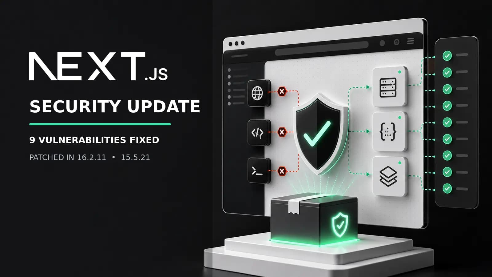 Next.js Fixes 9 Vulnerabilities: Update to 16.2.11 or 15.5.21