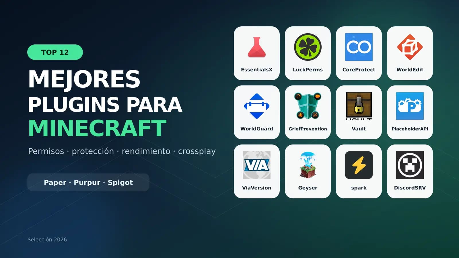 Los 12 mejores plugins para servidores de Minecraft en 2026