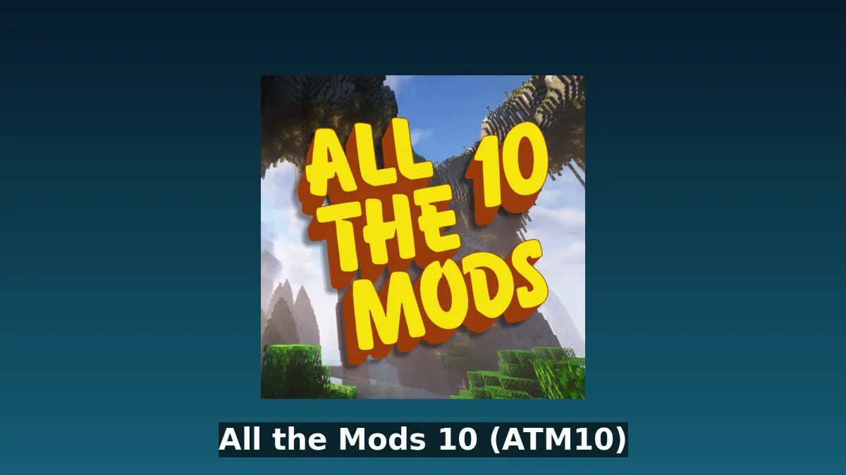 Official All the Mods 10 image for a technology, magic, and exploration modpack