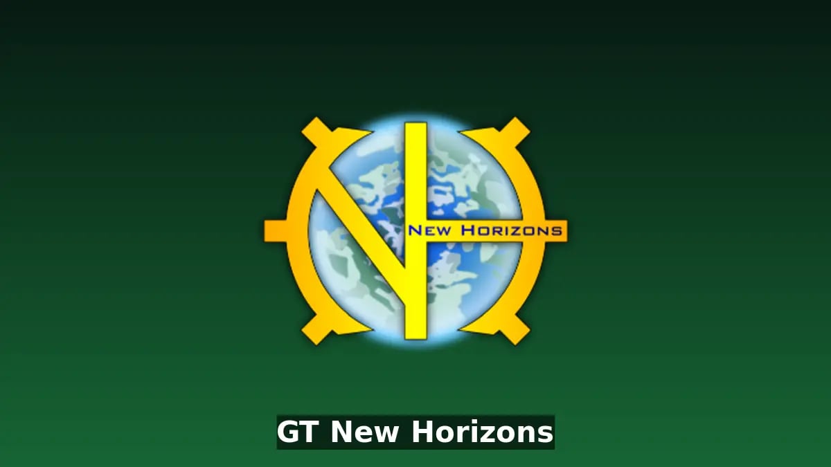 Official GT New Horizons image for a technical progression modpack