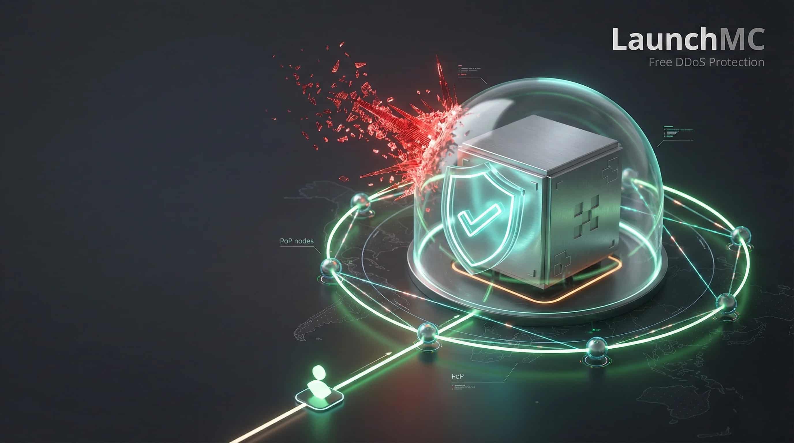 LaunchMC free DDoS protection for Minecraft servers reduce lag.